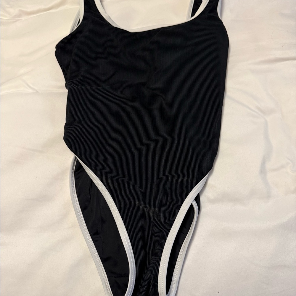 LainSnow Black One Piece with White Accents